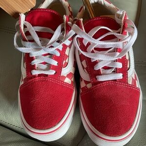 Vans Checkered Shoes Red and White Size 5 Men’s Woman’s 6.5 Old School